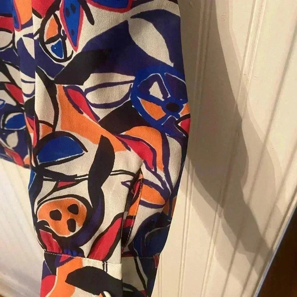 J. Crew butterfly abstract pattern blouse - Picture 3 of 9